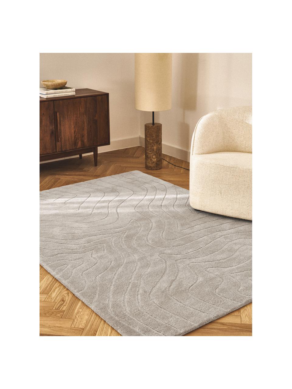 Tapis en laine tufté main Aaron, Grège, larg. 300 x long. 400 cm (taille XL)