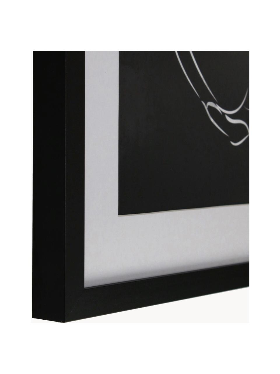 Poster avec cadre en bois Refined, Noir, blanc, larg. 40 x haut. 60 cm