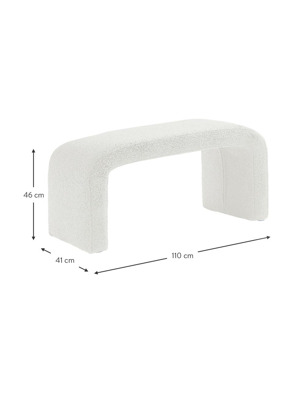 Bouclé-Polsterbank Penelope, Bezug: Bouclé (100 % Polyester) , Gestell: Metall, Sperrholz, Bouclé Weiß, B 110 x H 46 cm
