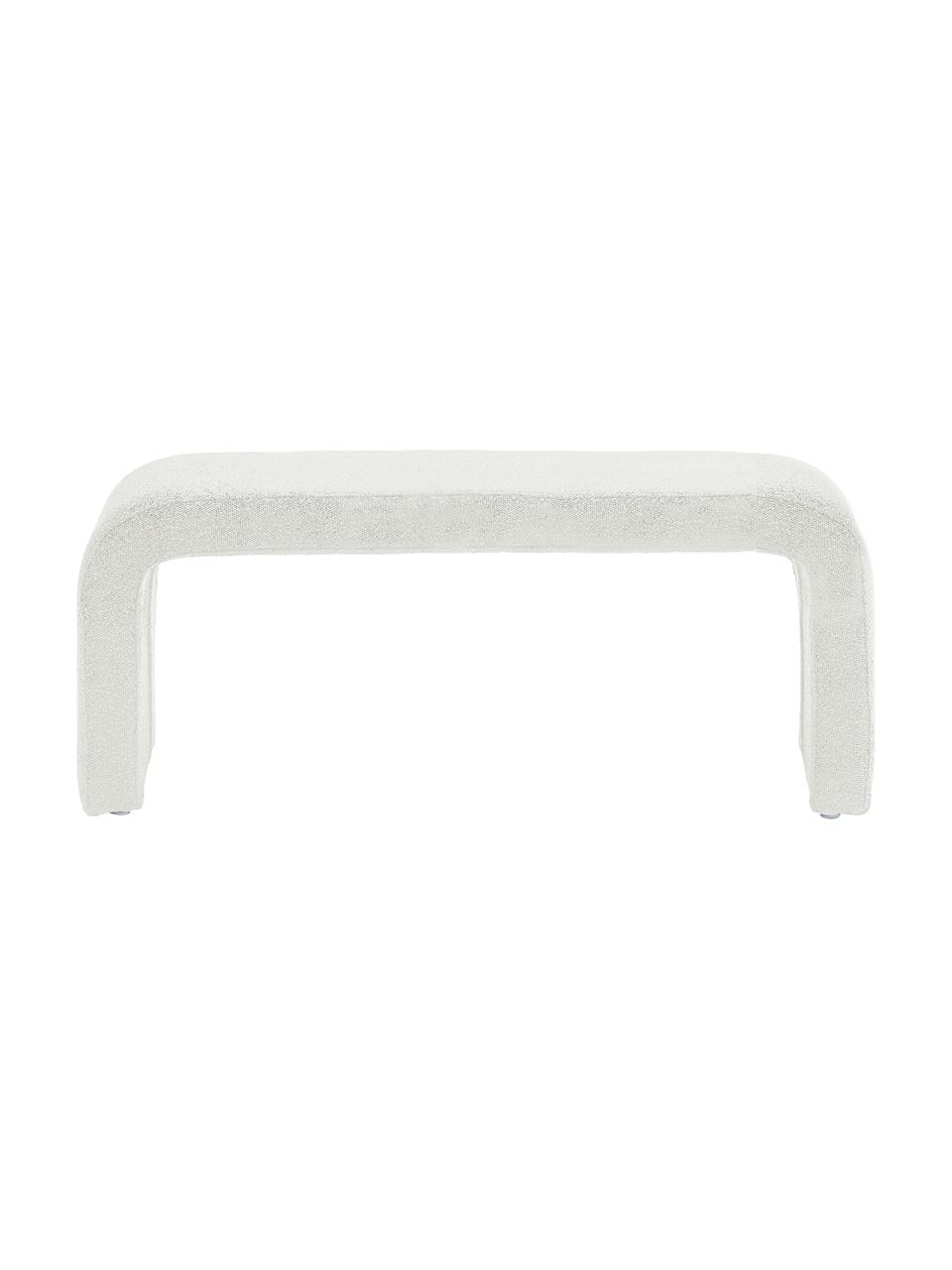 Bouclé-Polsterbank Penelope, Bezug: Bouclé (100 % Polyester) , Gestell: Metall, Sperrholz, Bouclé Weiß, B 110 x H 46 cm