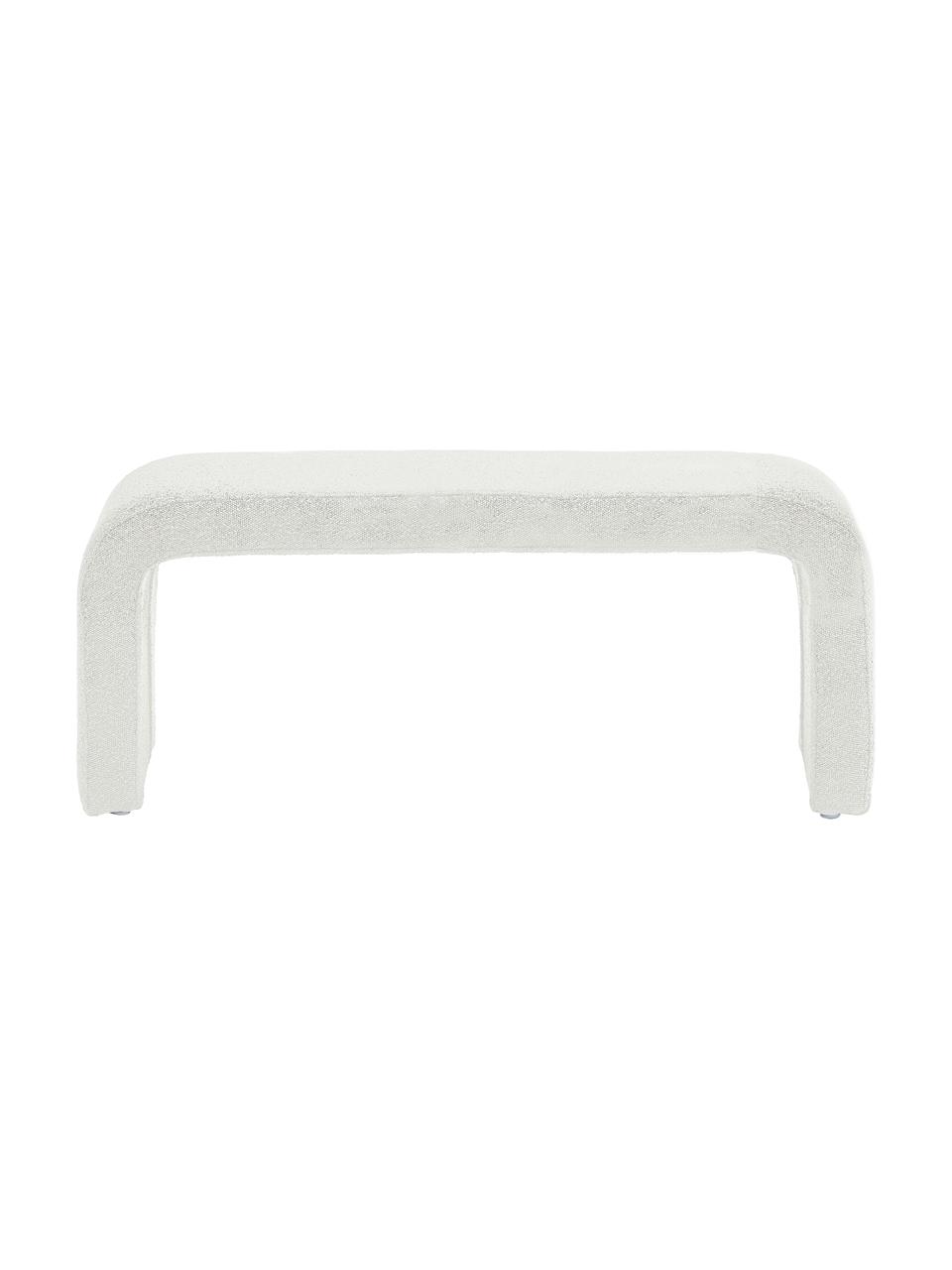 Moderní bouclé lavice Penelope, Bílá, Š 110 cm, V 46 cm