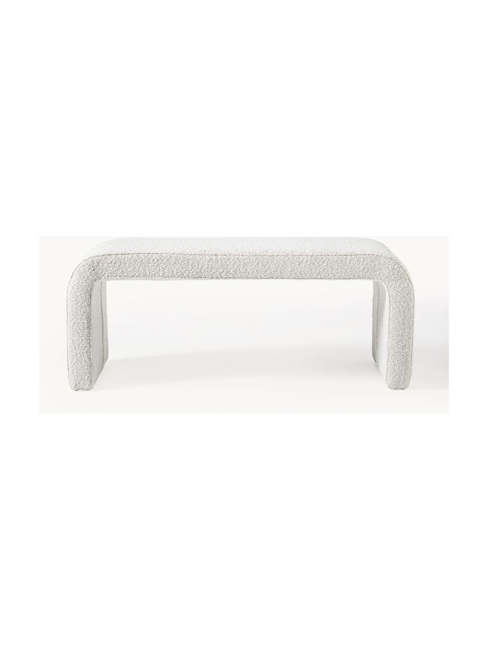 Moderní bouclé lavice Penelope, Tlumeně bílá, Š 110 cm, V 46 cm