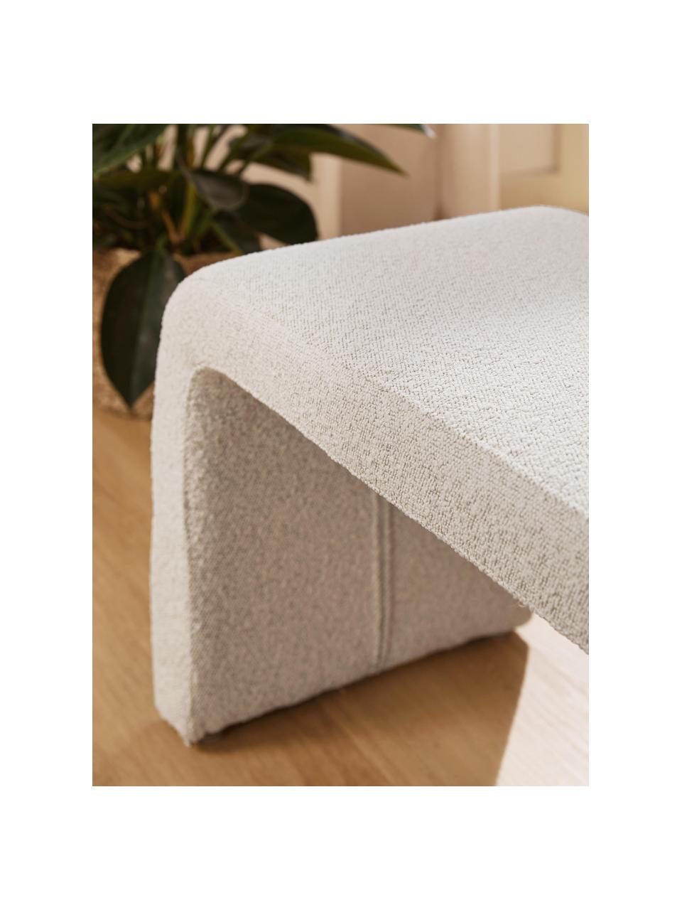 Banquette en tissu bouclé Penelope, Bouclé blanc cassé, larg. 110 x haut. 46 cm