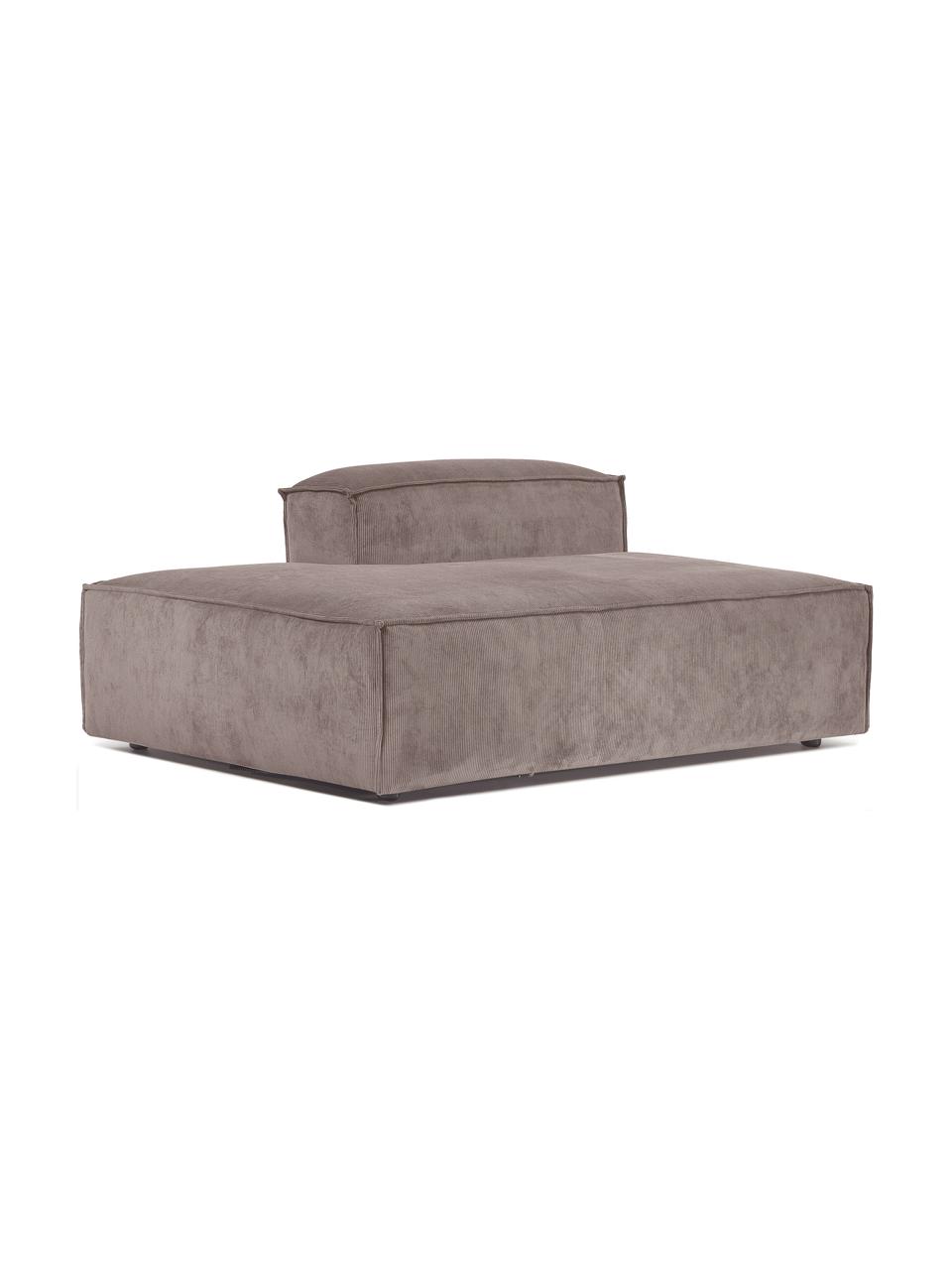 Diván modular de pana Lennon, Tapizado: pana (92% poliéster, 8% p, Estructura: madera de pino maciza, ma, Patas: plástico, Pana marrón, An 150 x Al 68 cm, respaldo derecho