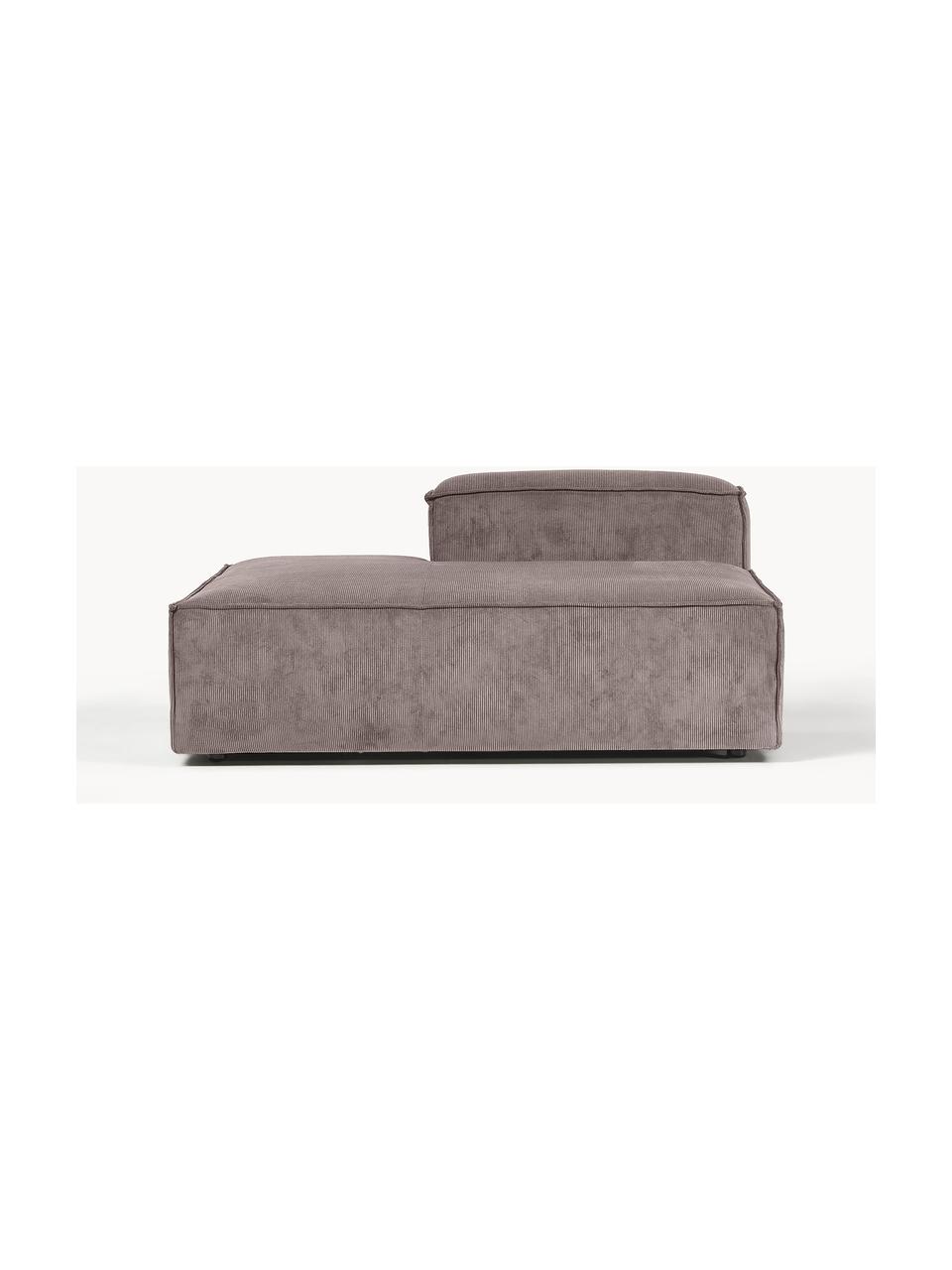 Ottomane-Modul Lennon aus Cord, Bezug: Cord (92 % Polyester, 8 %, Gestell: Massives Kiefernholz FSC-, Füße: Kunststoff, Cord Taupe, B 150 x T 123 cm, Rückenlehne rechts