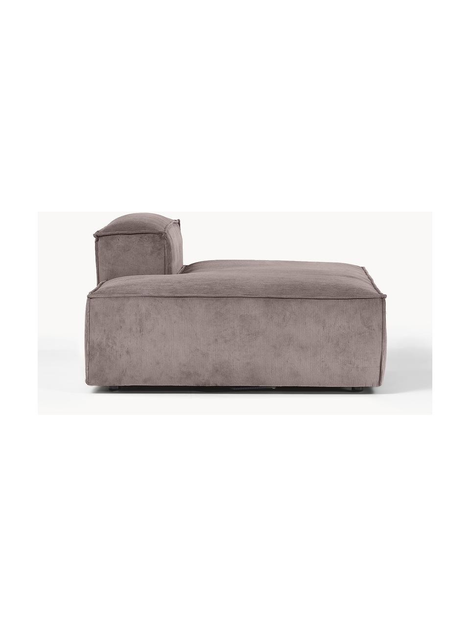 Chaise longue module Lennon van corduroy, Bekleding: corduroy (92% polyester, , Frame: massief grenenhout, multi, Poten: kunststof Dit product is , Corduroy taupe, B 150 x D 119 cm, rugleuning rechts