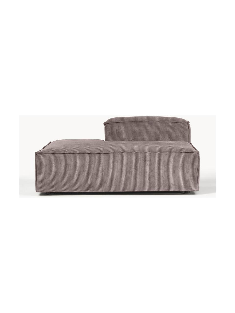 Ottomane-Modul Lennon aus Cord, Bezug: Cord (92 % Polyester, 8 %, Gestell: Massives Kiefernholz, Spe, Füße: Kunststoff Dieses Produkt, Cord Taupe, B 150 x T 119 cm, Rückenlehne rechts