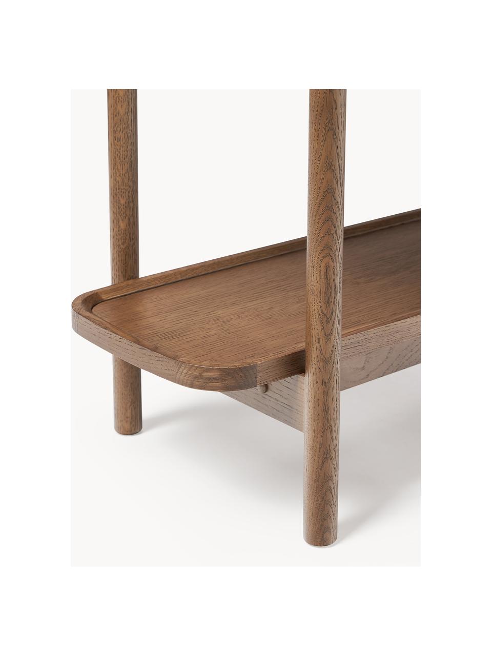 Niedriges Holz-Regal Libby, Füße: Massives Eichenholz, lack, Dunkles Holz, B 120 x H 108 cm
