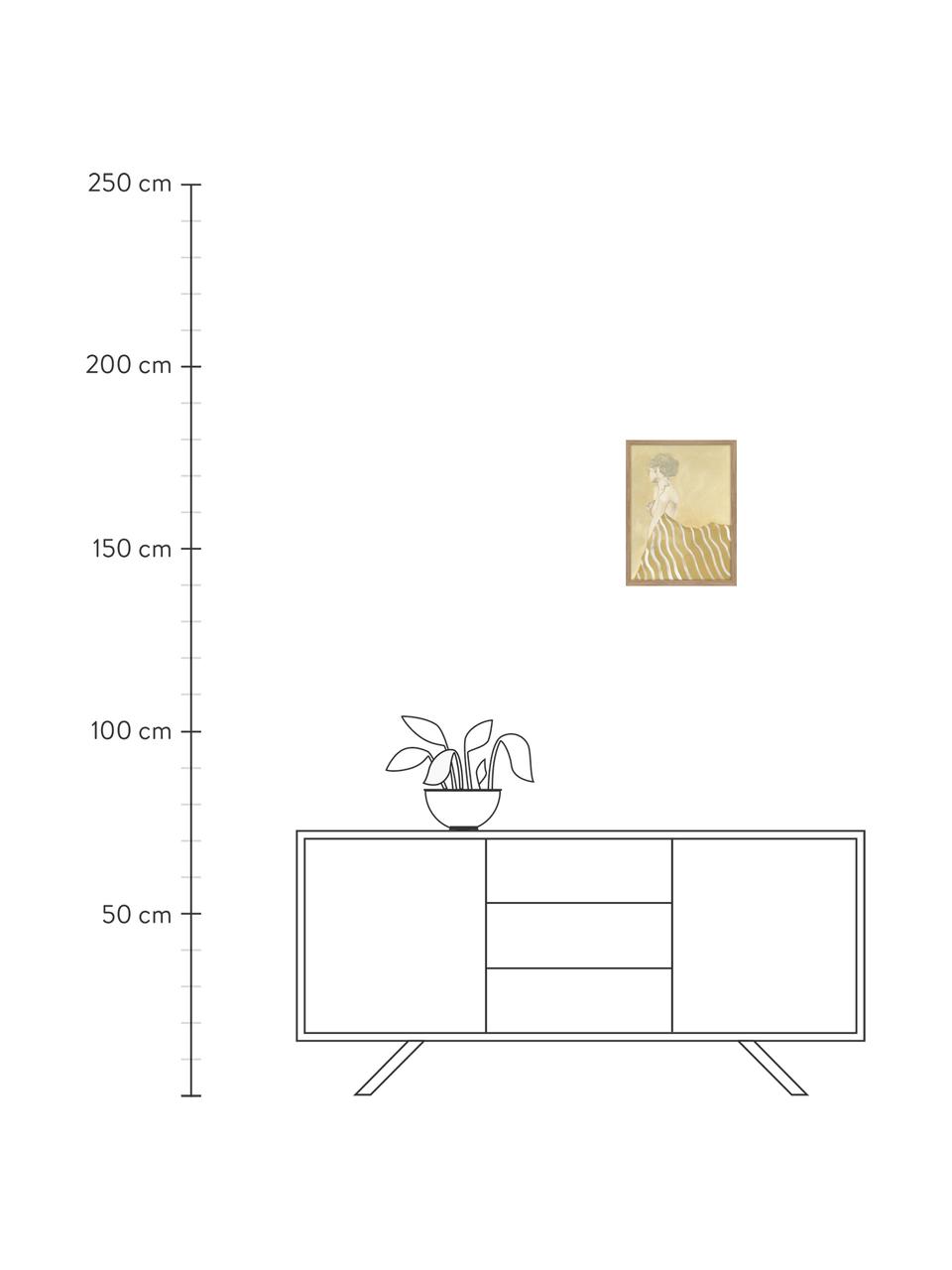 Ingelijste digitale print Wherever you are, Lijst: eikenhout, Geeltinten, B 30 x H 40 cm