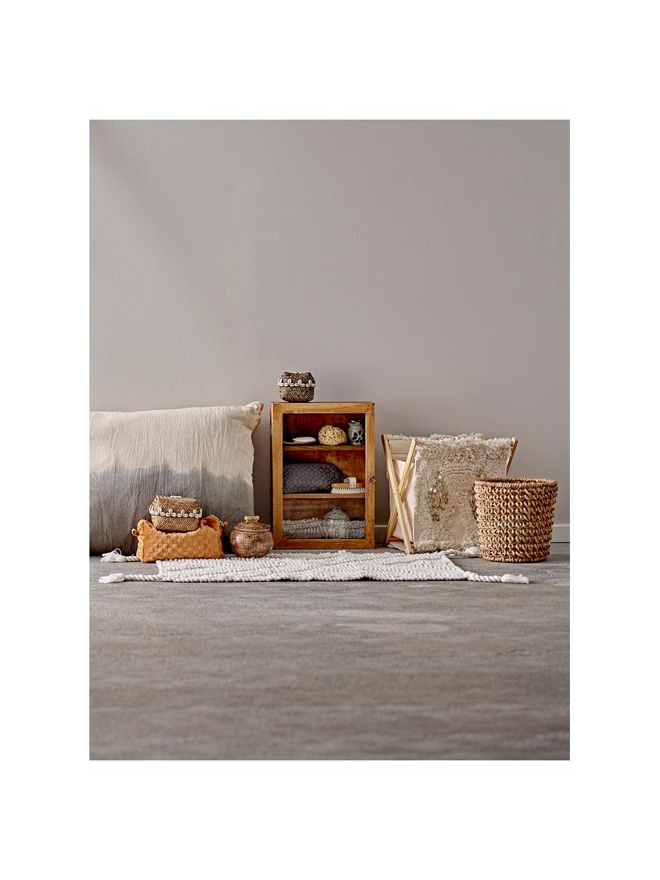 Opbergmandenset Lidia, 2-delig, Mand: bamboe, Decoratie: schelpen, Bruin, beige, Set met verschillende formaten