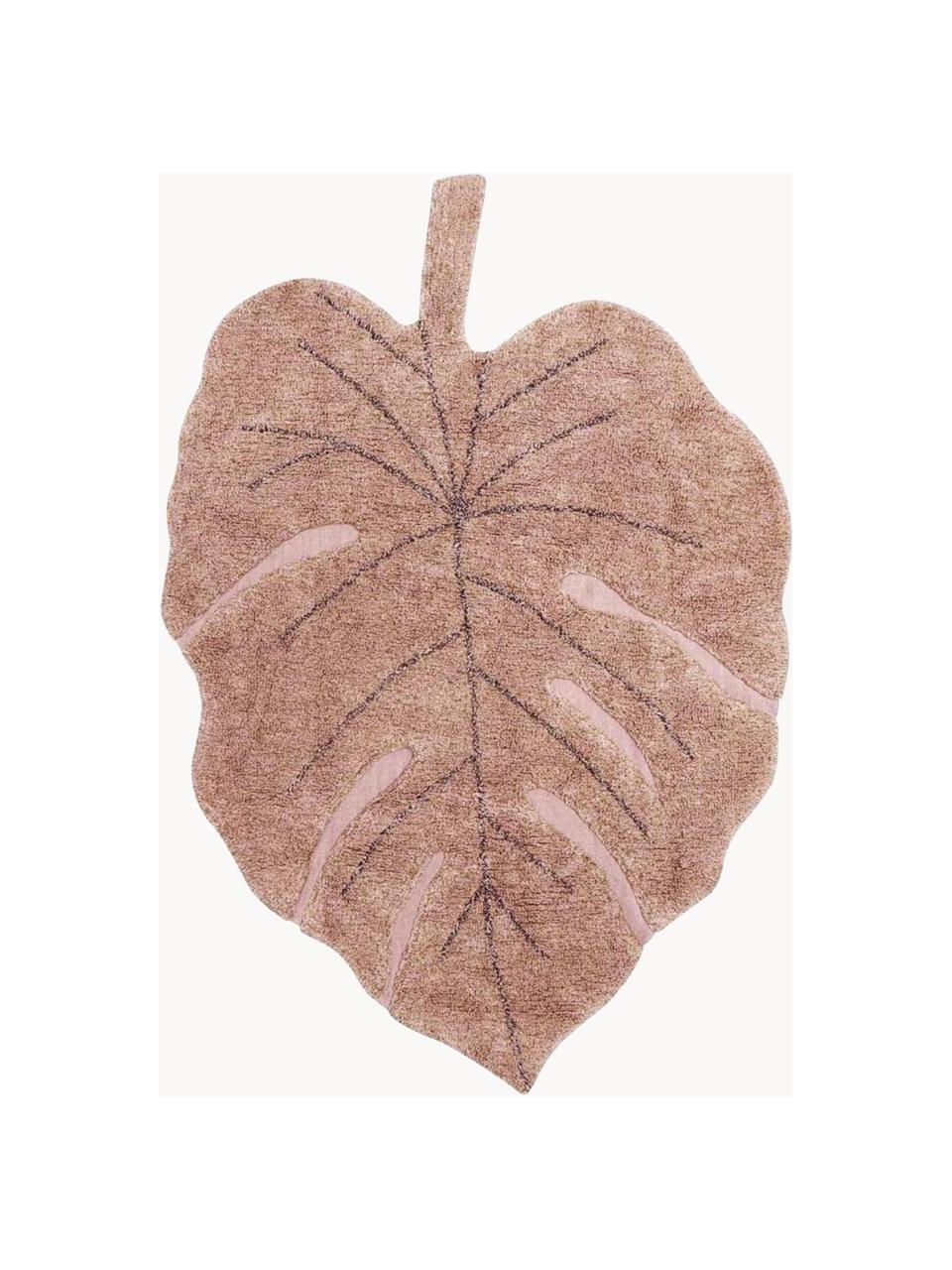 Handgewebter Kinderteppich Monstera mit Hoch-Tief-Effekt, waschbar, Flor: 97 % Baumwolle, 3 % Kunst, Mauve, B 120 x L 180 cm (Grösse S)