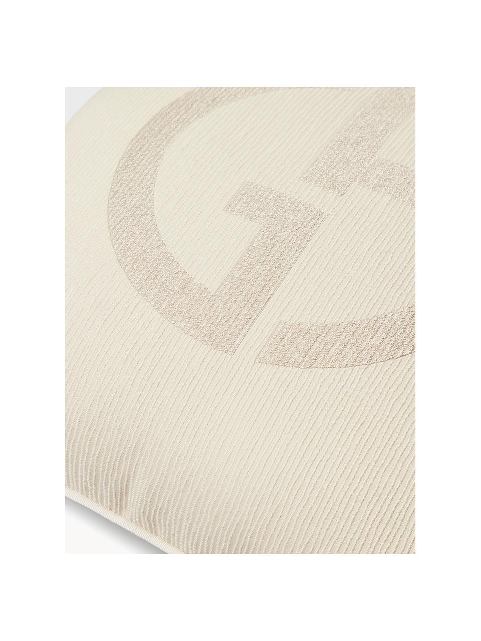 Coussin décoratif avec logo Giorgio Armani Janette, Tons beiges, larg. 40 x long. 40 cm