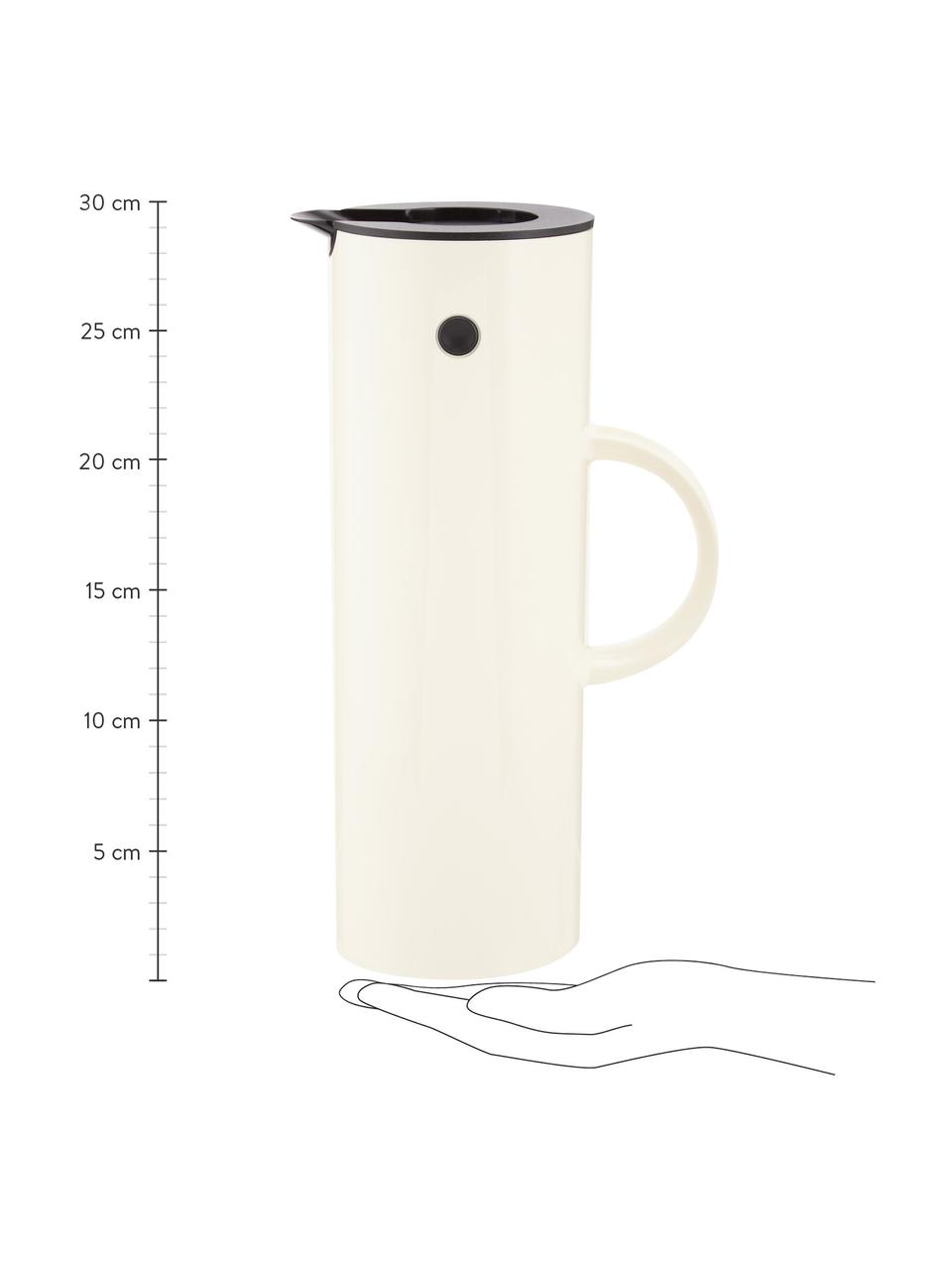 Pichet isotherme EM77, 1 L, Plastique ABS avec partie intérieure en verre, Blanc crème, haute brillance, 1 L