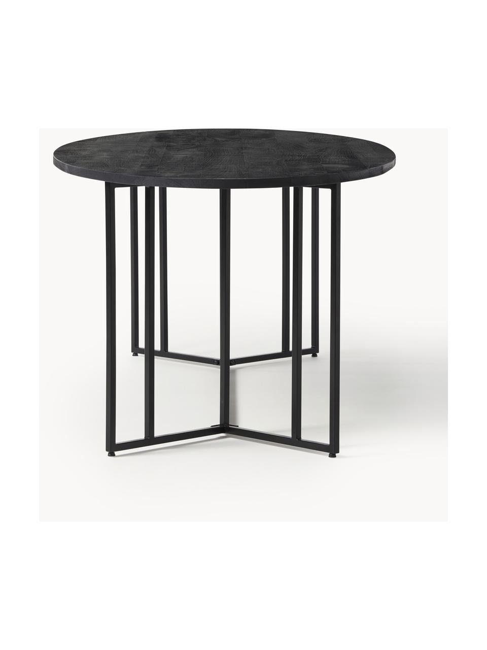 Table ovale en bois de manguier Luca, tailles variées, Manguier laqué, cadre noir, larg. 240 x prof. 100 cm