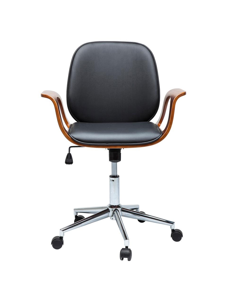 Kancelářská otočná židle z imitace kůže Patron, výškově nastavitelná, Hnědá, černá, Š 67 cm, H 56 cm