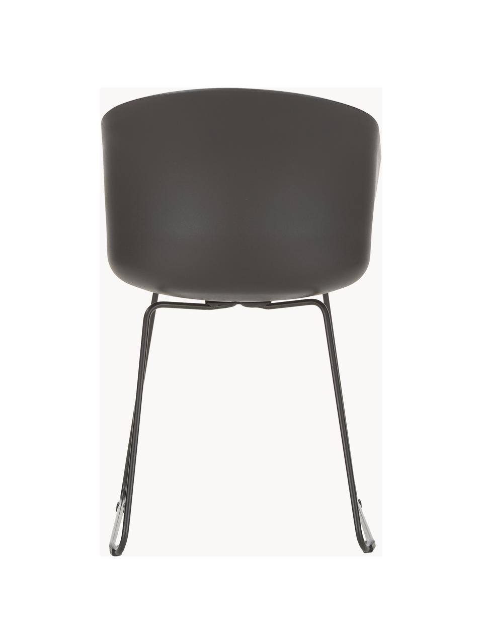 Plastové stoličky s opierkami Bogart, 2 ks, Čierna, Š 51 x H 52 cm