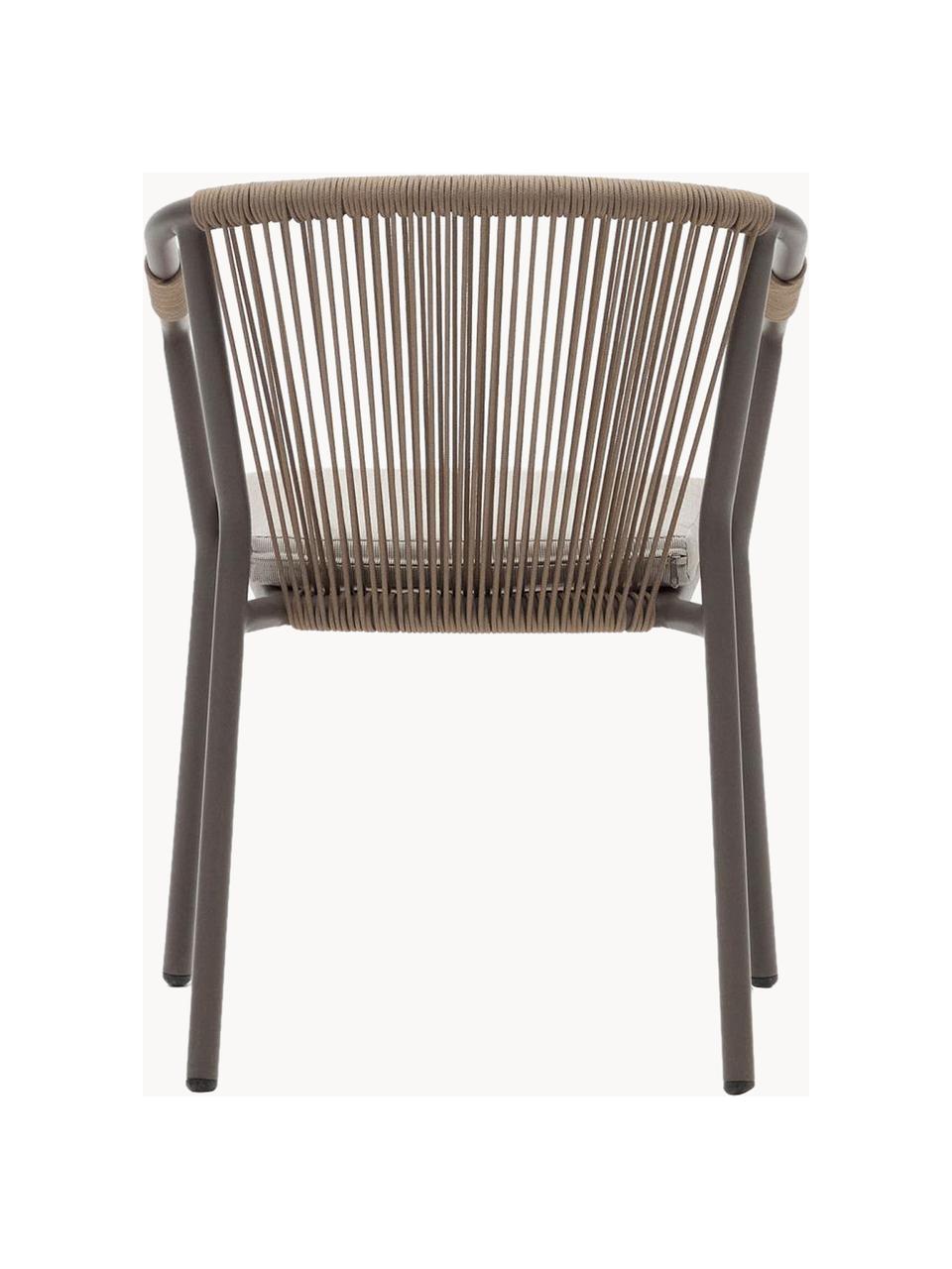 Zahradní židle s područkami s provazovou pleteninou Lay, Světle béžová, taupe, Š 63 cm, H 59 cm