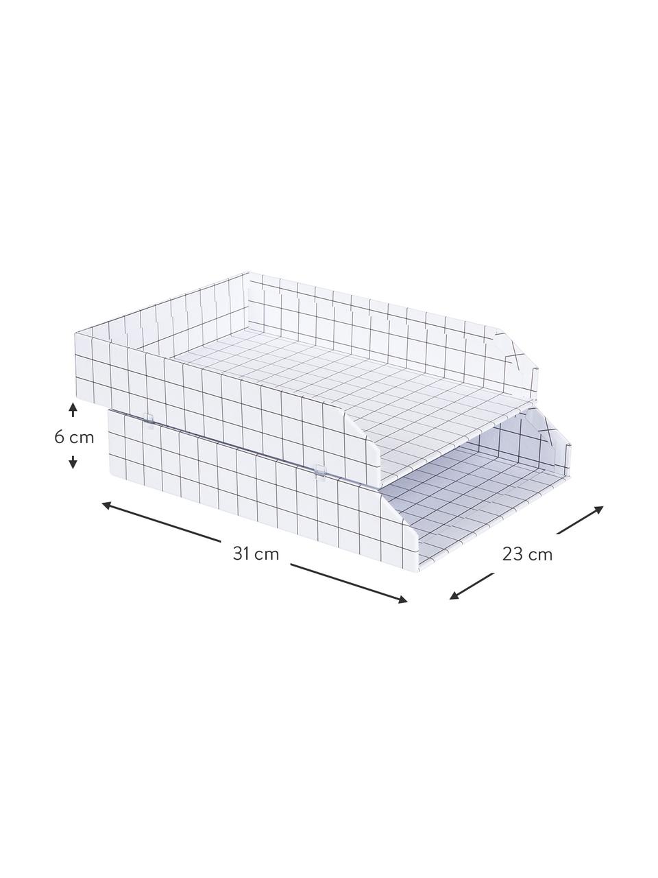 Modules de classement Hakan, 2 pièces, Carton laminé rigide
(100 % papier recyclé), Blanc, noir, larg. 23 x haut. 6 cm