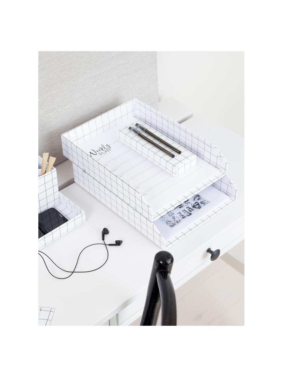 Modules de classement Hakan, 2 pièces, Carton laminé rigide
(100 % papier recyclé), Blanc, noir, larg. 23 x haut. 6 cm