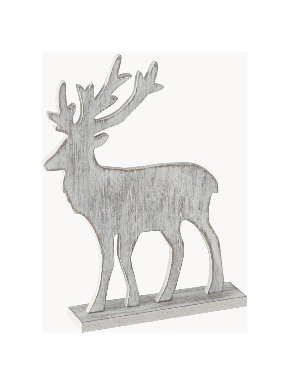Objets décoratifs en forme de renne Kigan, 2 élém., MDF, Gris clair, larg. 24 x haut. 30 cm