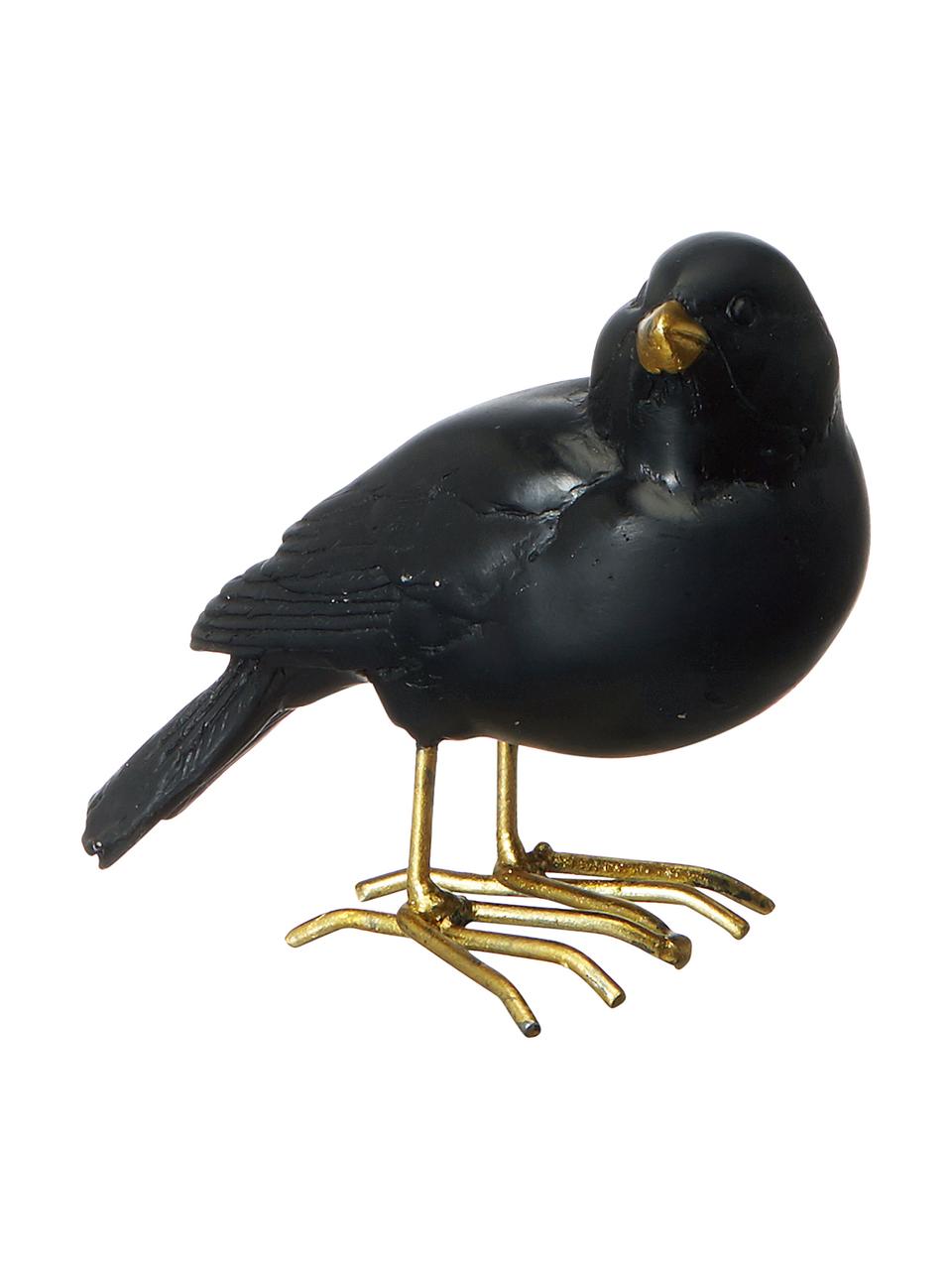 Komplet dekoracji Blackbird, 2 elem., Poliresing lakierowany, Czarny, S 9 x W 7 cm