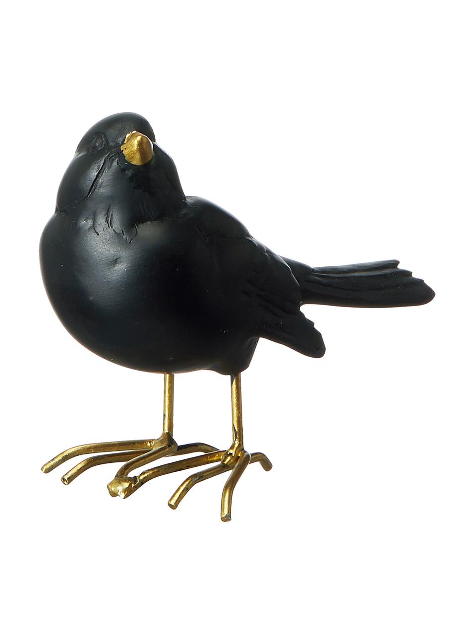 Sada dekorací Blackbird, 2 díly, Lakovaný polyresin, Černá, Š 9 cm, V 7 cm