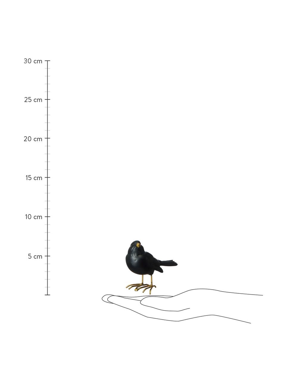 Súprava dekorácií Blackbird 2 diely, Polymérová živica, lakované, Čierna, Š 9 x V 7 cm