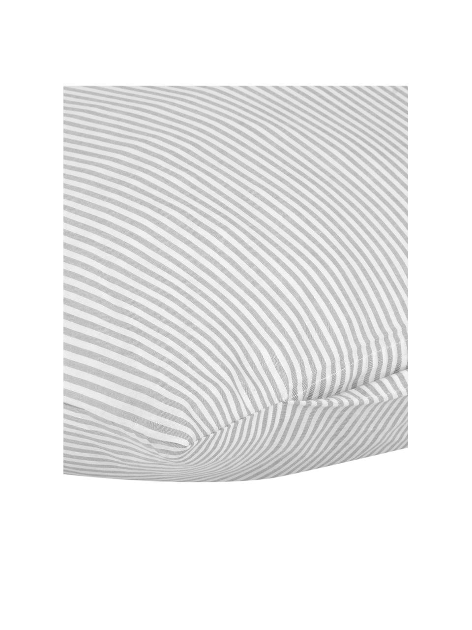 Baumwoll-Kopfkissenbezüge Ellie, fein gestreift, 2 Stück, Webart: Renforcé Fadendichte 118 , Hellgrau, Weiß, B 40 x L 80 cm