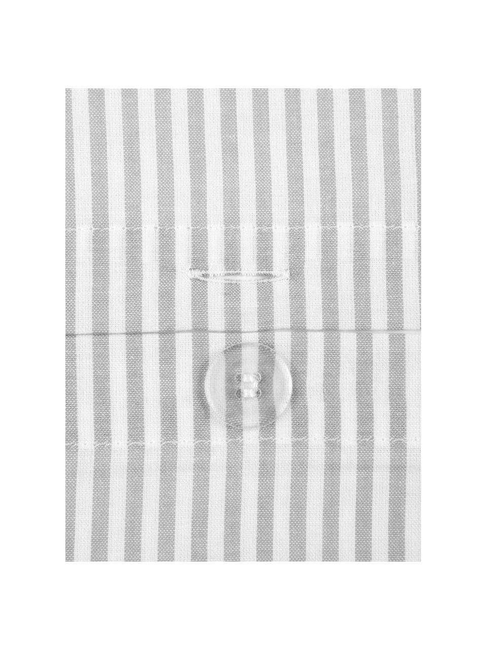 Jemně pruhovaný povlak na polštář z bavlny renforcé Ellie, 2 ks, Bílá, šedá, Š 40 cm, D 80 cm