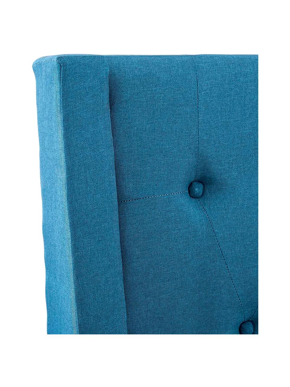 Cabecero Fardi, Estructura: tablero de fibras de dens, Tapizado: lino, Azul, An 160 x Al 140 cm