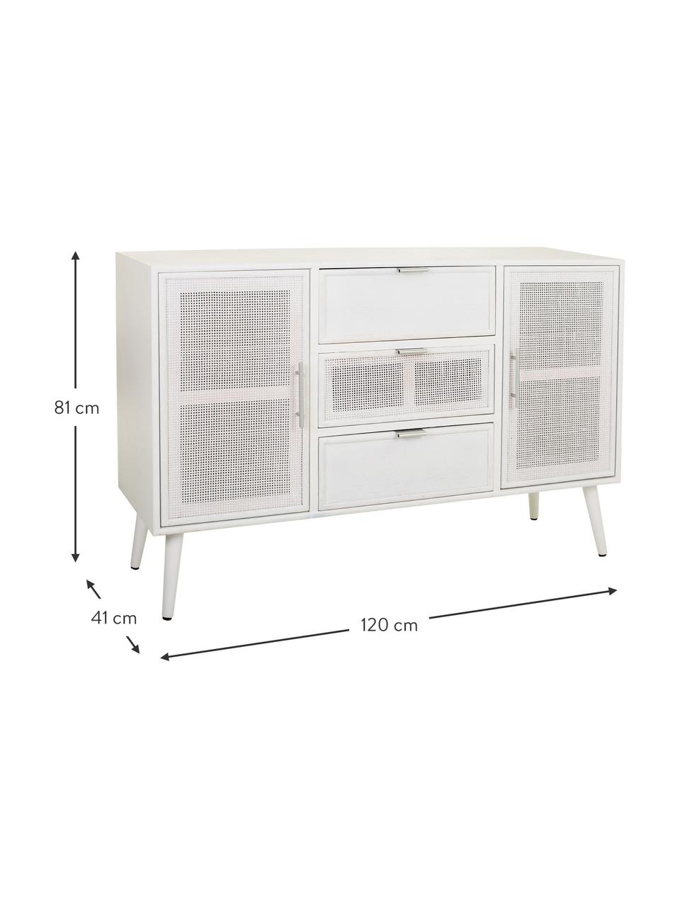 Enfilade rustique Cayetana, Blanc, larg. 120 x haut. 81 cm