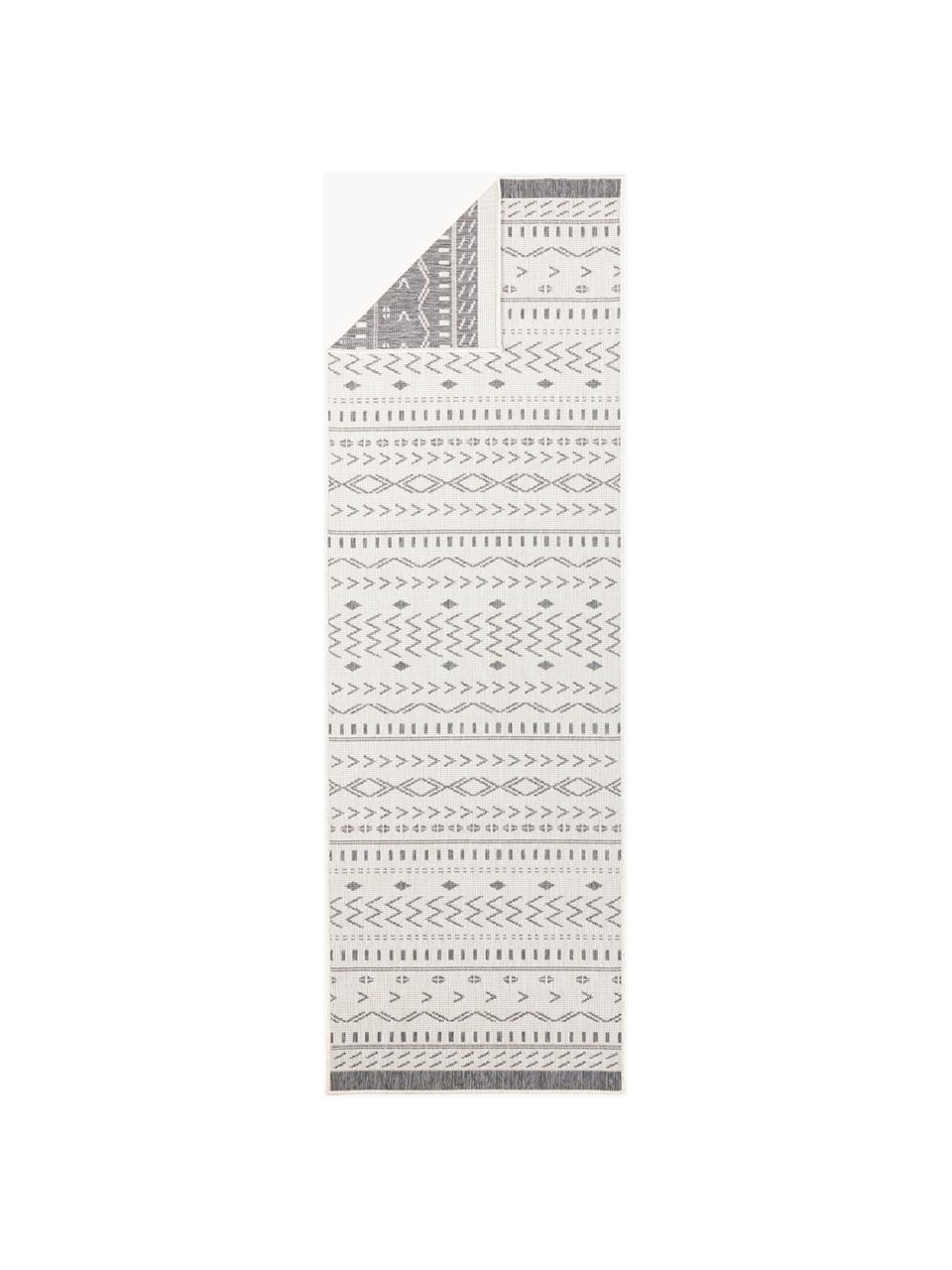 Interiérový a exteriérový obustranný běhoun Kuba, 100 % polypropylen, Šedá, krémová, se vzorem, Š 80 cm, D 350 cm