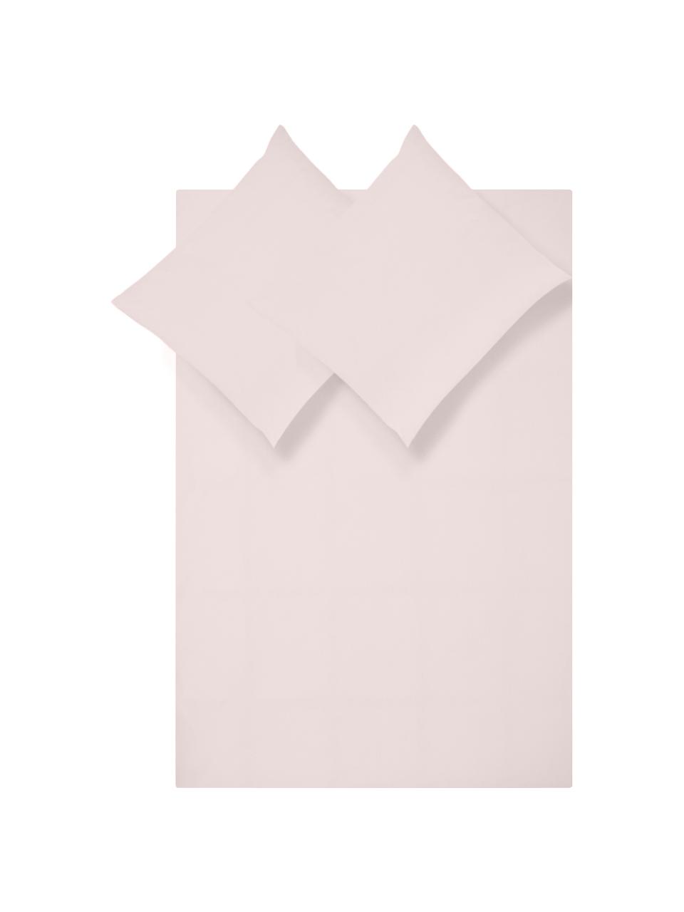 Perkal dekbedovertrek Elsie, Weeftechniek: perkal Draaddichtheid 200, Roze, 240 x 220 cm, 3-delig