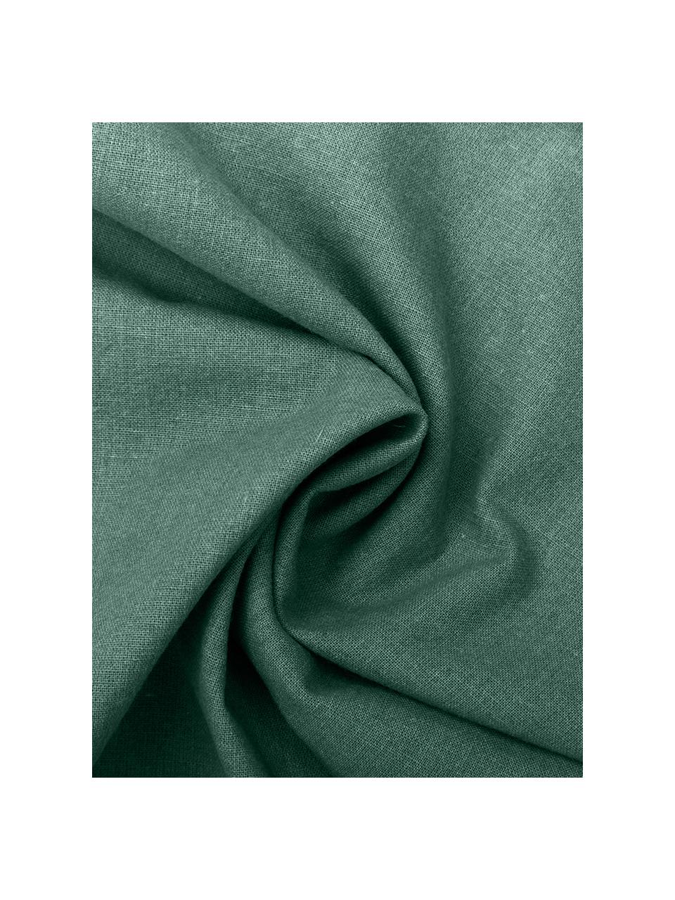 Bavlněné povlečení se sepraným efektem Arlene, Tmavě zelená, 240 x 220 cm + 2 polštáře 80 x 80 cm