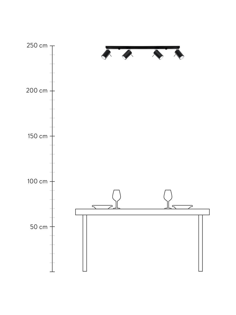 Riel grande Etna, Estructura: acero, Anclaje: acero pintado, Negro, An 81 x Al 16 cm
