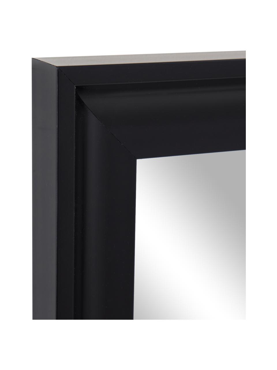 Eckiger Wandspiegel Romila mit Rahmen, Rahmen: Kunststoff, Rückseite: Mitteldichte Holzfaserpla, Spiegelfläche: Spiegelglas, Schwarz, B 52 x H 153 cm
