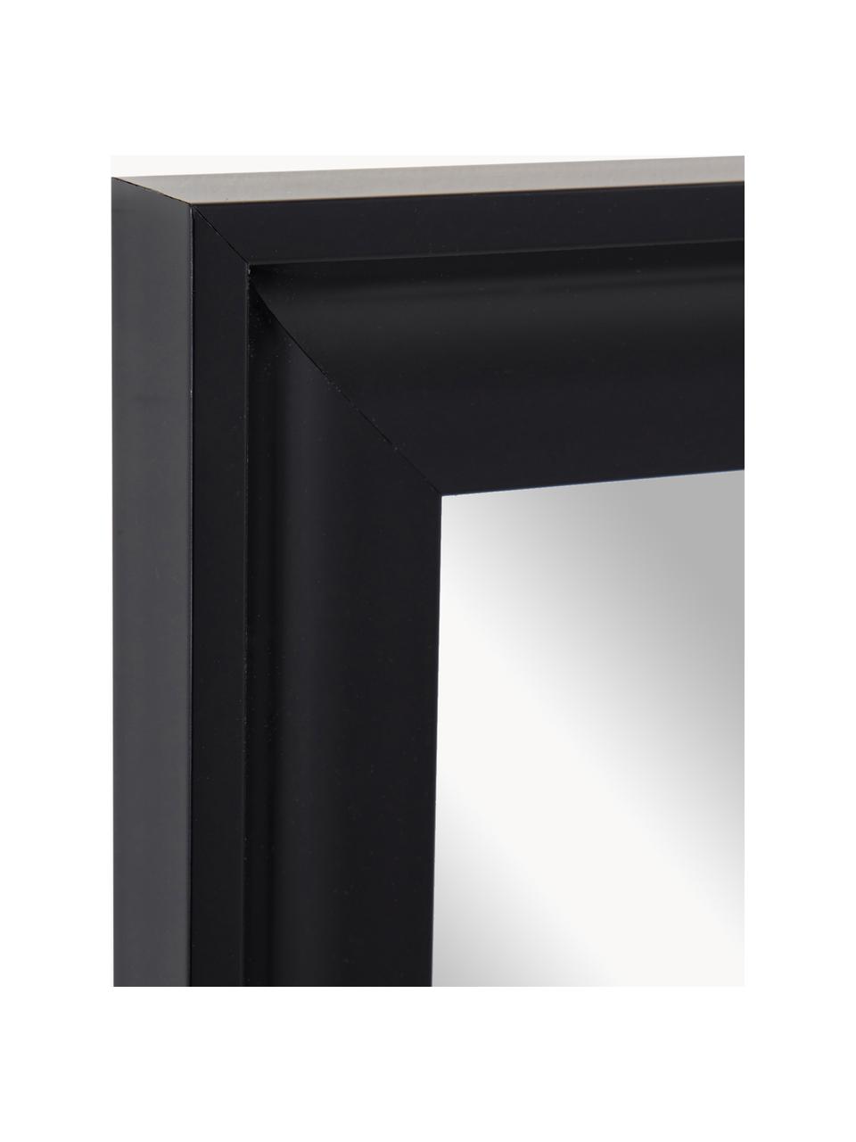 Specchio rettangolare da parete con cornice Romila, Cornice: plastica, Retro: pannelli di fibra a media, Superficie dello specchio: lastra di vetro, Nero, Larg. 52 x Alt. 153 cm