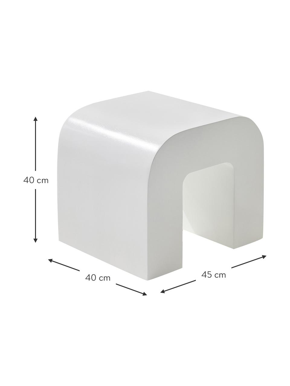 Beistelltisch Lucie aus Mangoholz, Mangoholz, beschichtet, Weiß, B 45 x H 40 cm