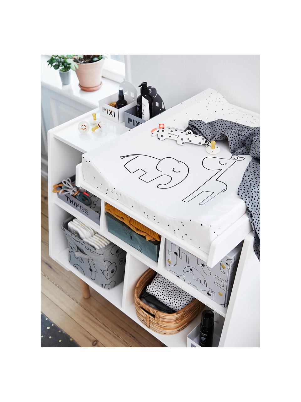 Aankleedkussen Dreamy Dots, Bekleding: 100% katoen, Oeko-Tex-gec, Matras: 100% PU-schuimstof Het ma, Wit, B 50 x L 65 cm