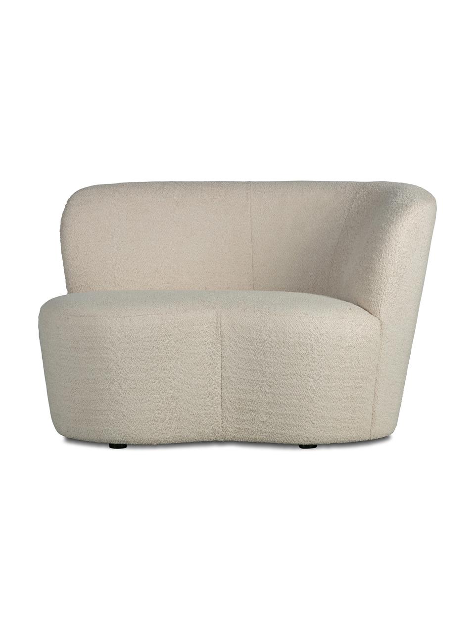 Fotel bouclé Sibylla (2-osobowy), Tapicerka: 100% poliester, Beżowy bouclé, S 112 x G 80 cm