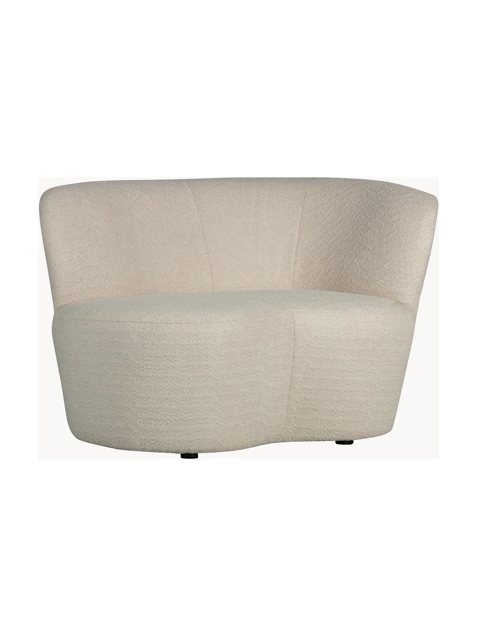 Grand fauteuil en tissu bouclé Sibylla, Tissu bouclé beige clair, larg. 112 x prof. 80 cm