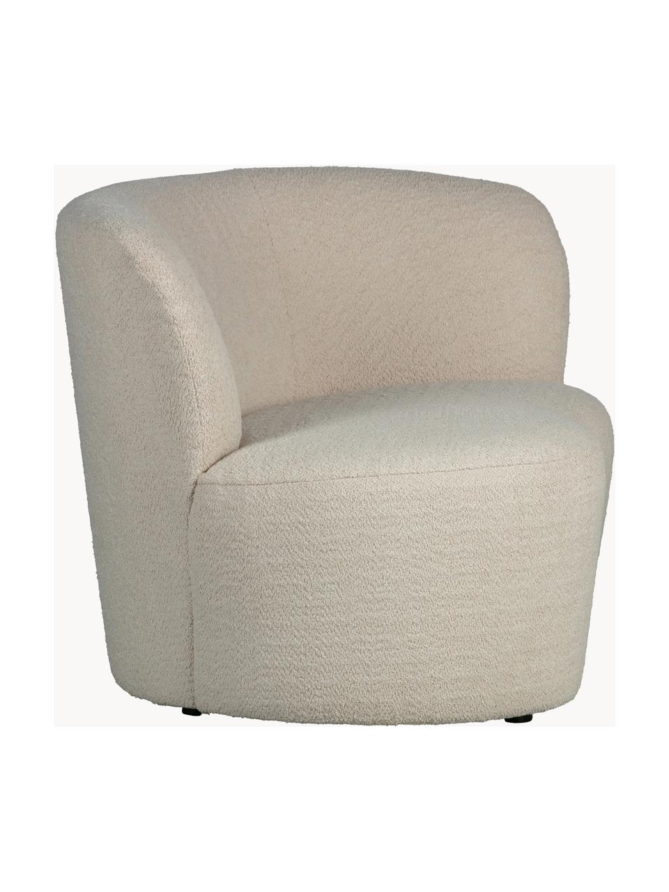 Sillón grande en tejido bouclé Sibylla, Tapizado: 100% poliéster, Bouclé beige, An 112 x F 80 cm