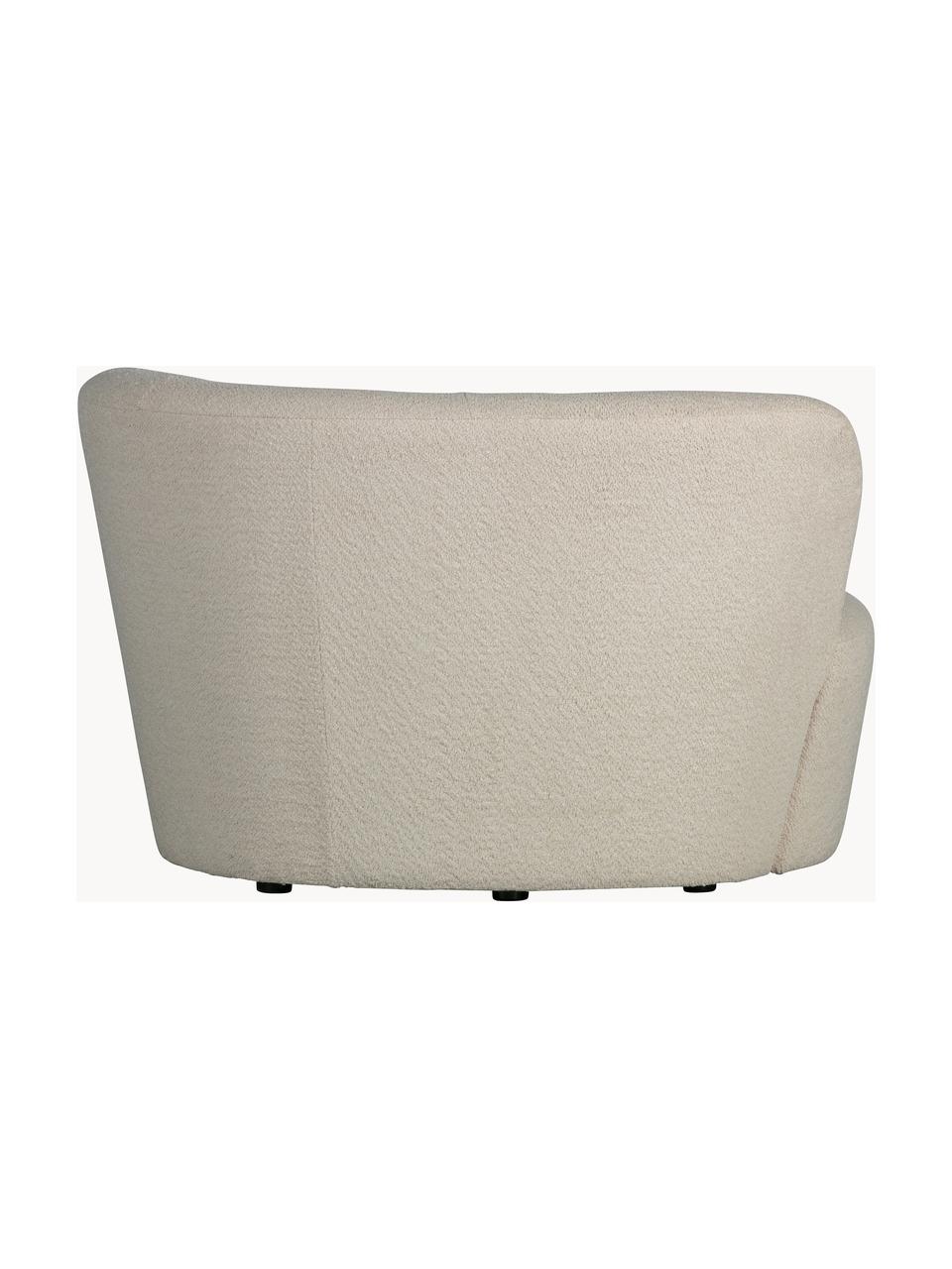 Grand fauteuil en tissu bouclé Sibylla, Tissu bouclé beige clair, larg. 112 x prof. 80 cm