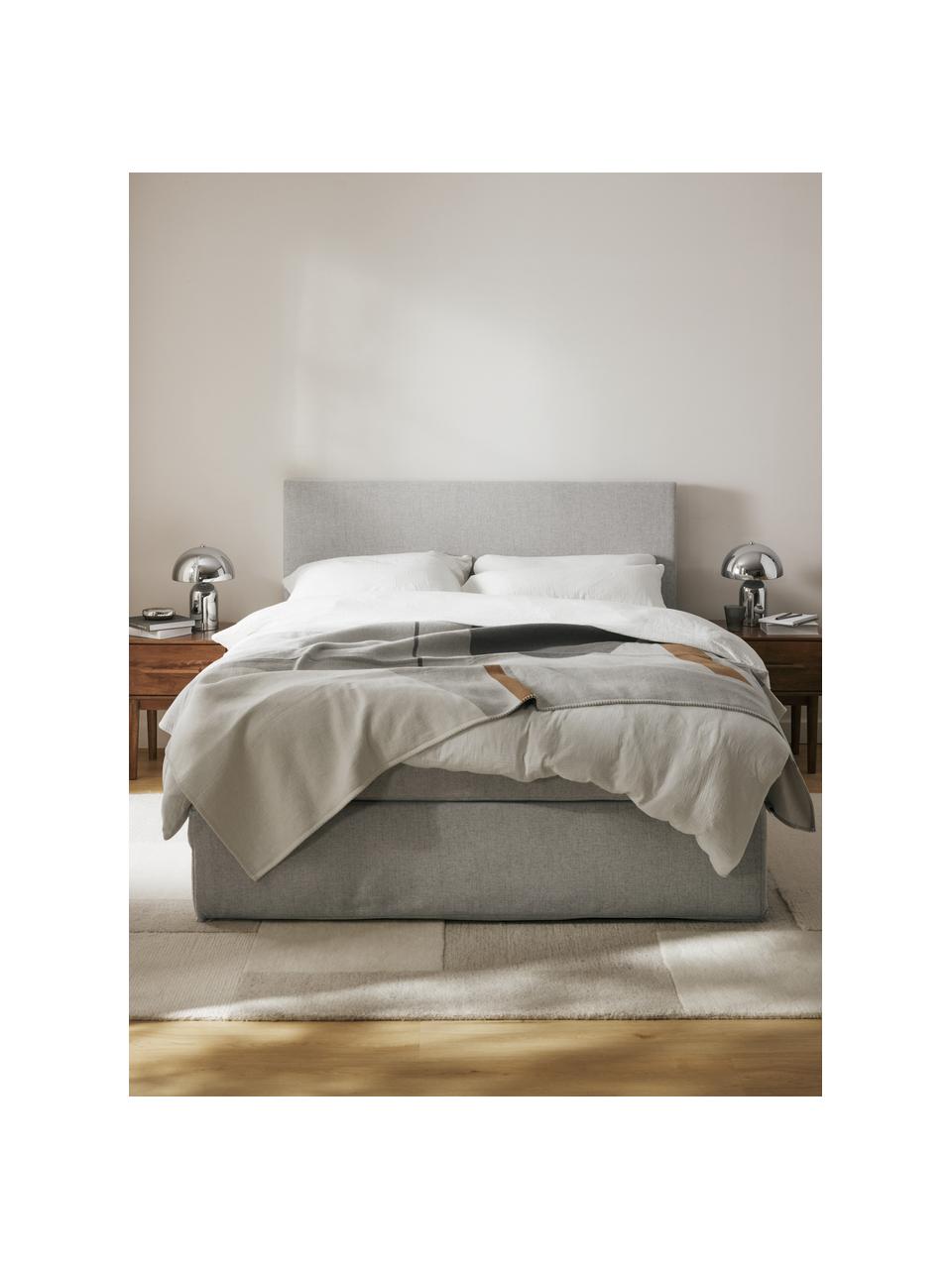 Letto a molle Eliza, Rivestimento: 100% poliestere Con 35.00, Materasso: nucleo a 5 zone di molle , Piedini: plastica, Tessuto grigio chiaro, Larg. 140 x Lung. 200 cm, grado di durezza H2