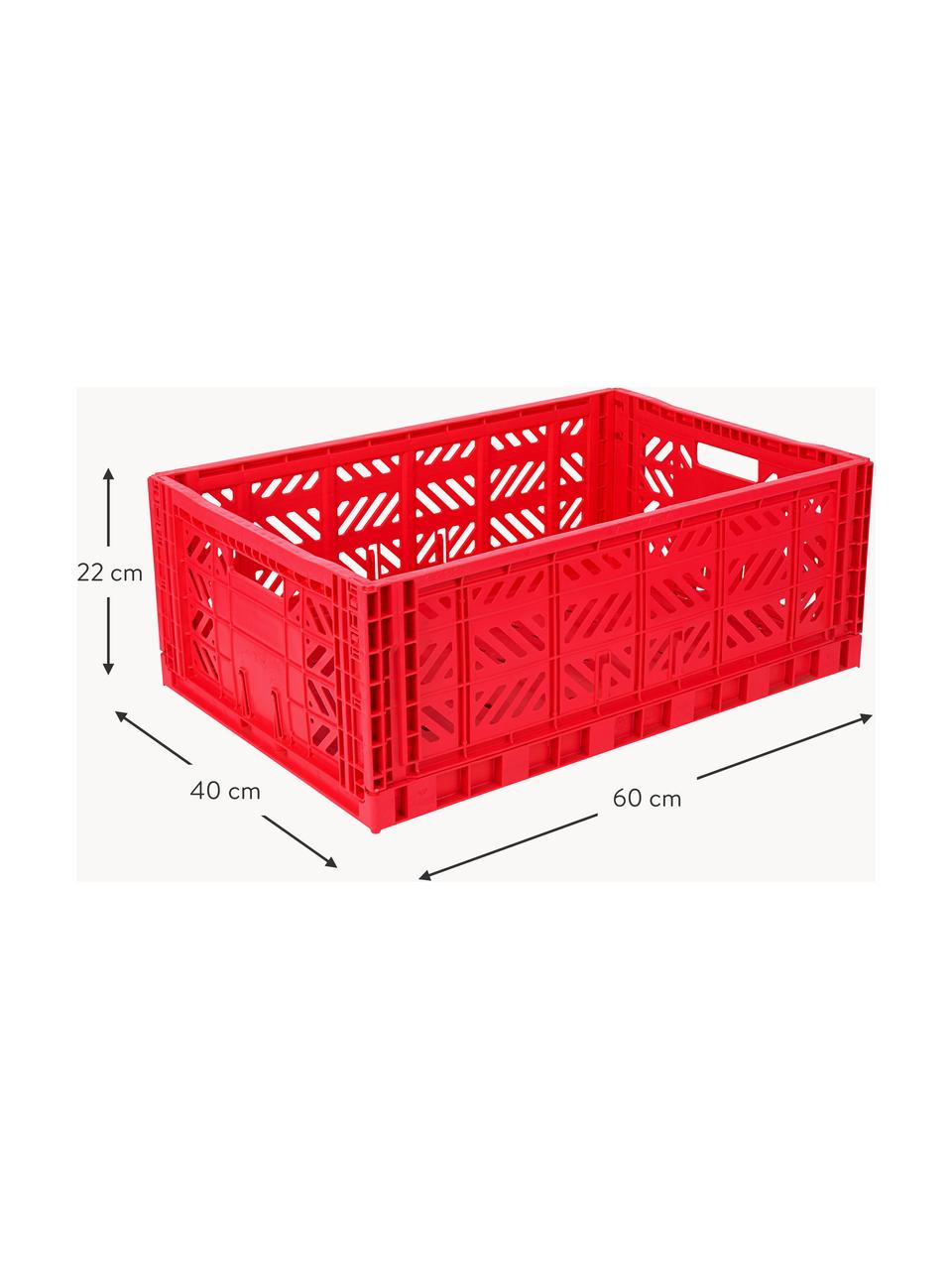 Caisson de rangement pliable Maxi, larg. 60 cm, Plastique, Rouge, larg. 60 x prof. 40 cm