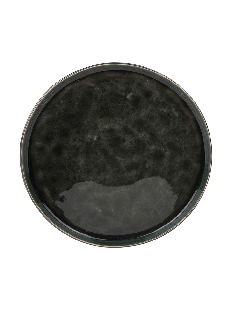 Ontbijtbord Lagune, 6 stuks, Keramiek, Grijsbruin, zwartgroen, Ø 22 cm