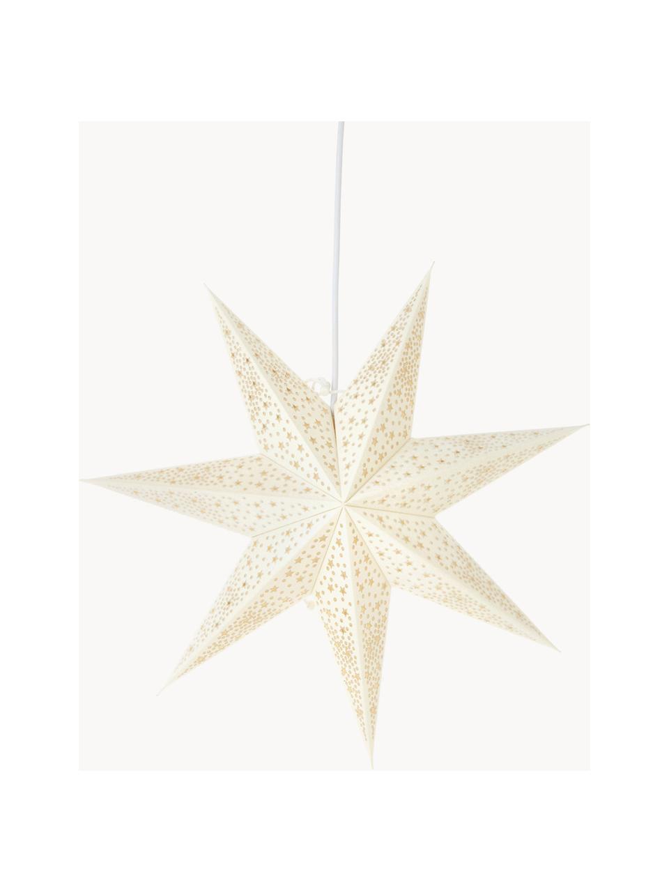 Gwiazda świąteczna z aksamitu Orby, Papier, aksamit, Kremowobiały, Ø 60 cm