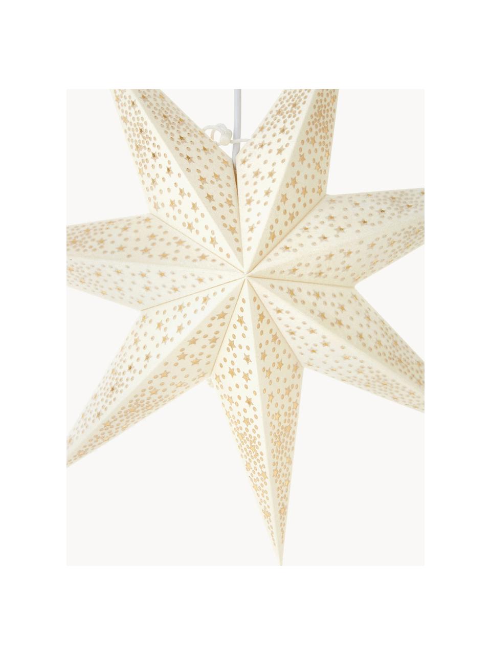 Estrella navideña de terciopelo Orby, Papel, terciopelo, Beige claro, Ø 60 cm