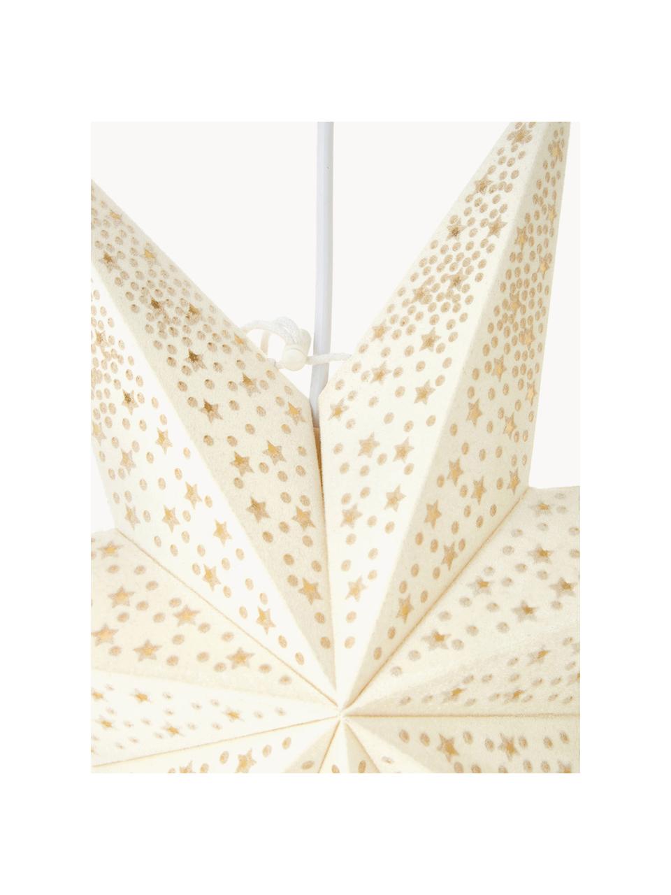 Estrella navideña de terciopelo Orby, Papel, terciopelo, Beige claro, Ø 60 cm