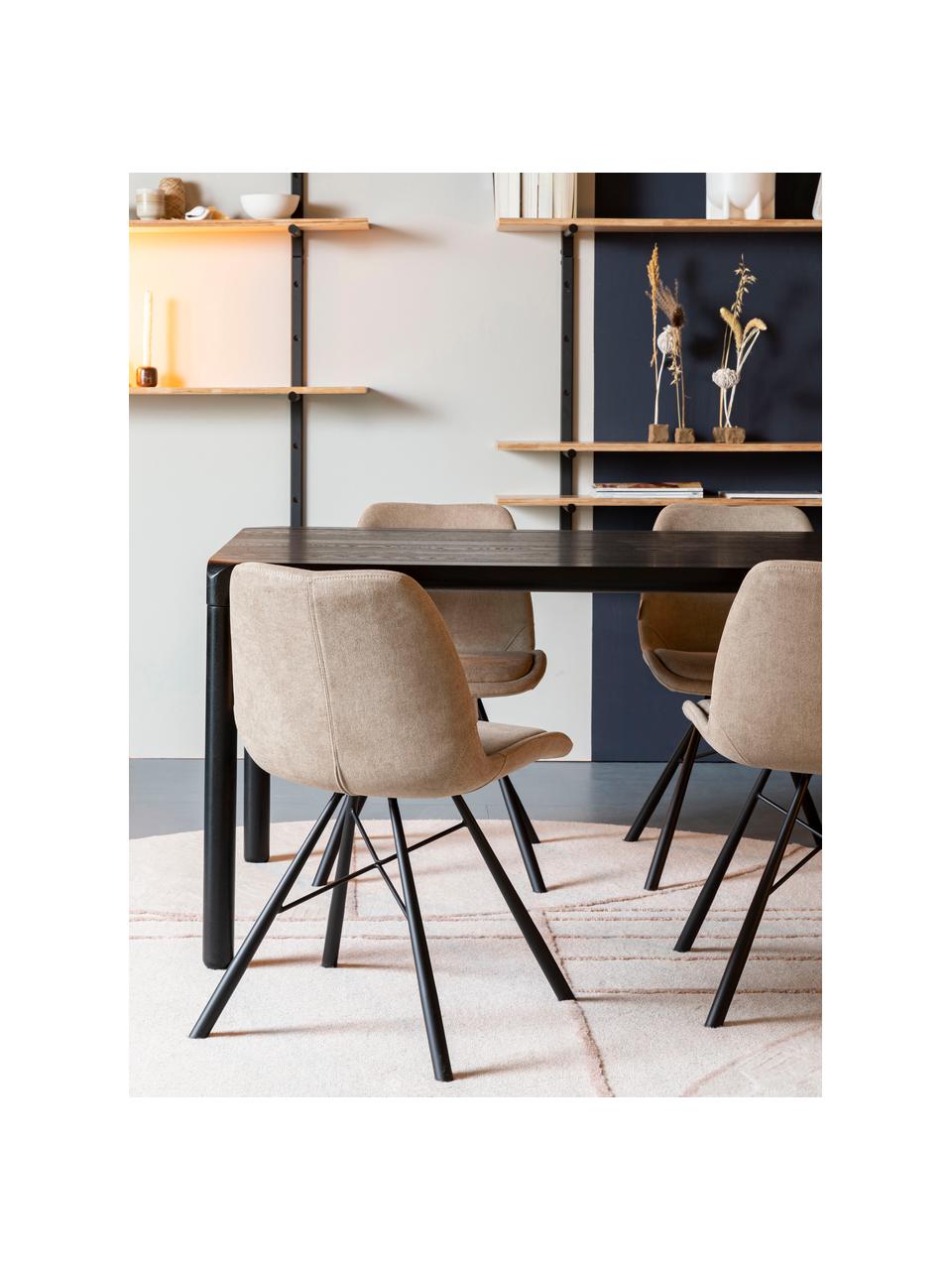 Table en bois de frêne Storm, tailles variées, Frêne noir laqué, larg. 220 x prof. 90 cm